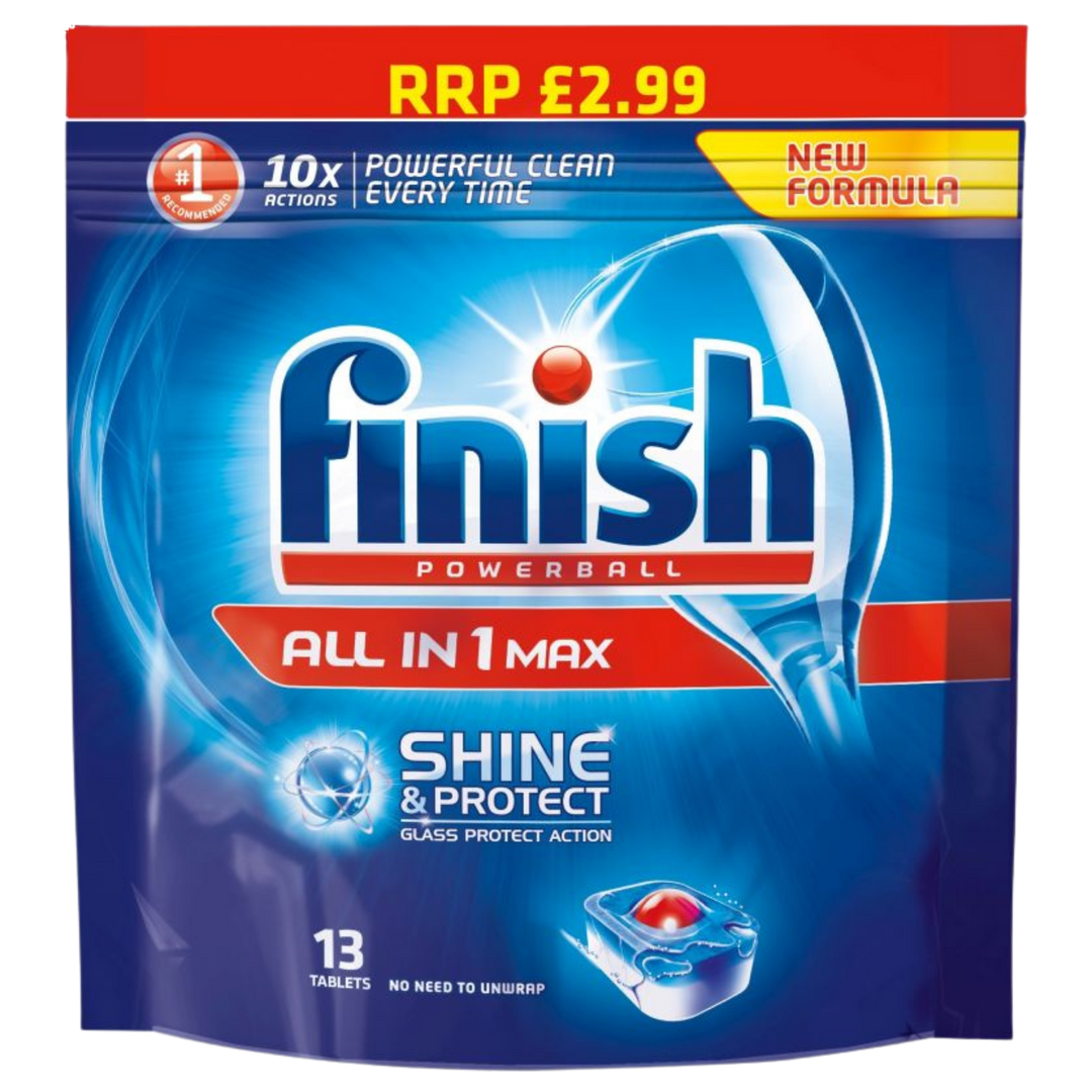 Finish Powerball All-in-1 Max Shine & Protect Opvasketabs – 13 stk