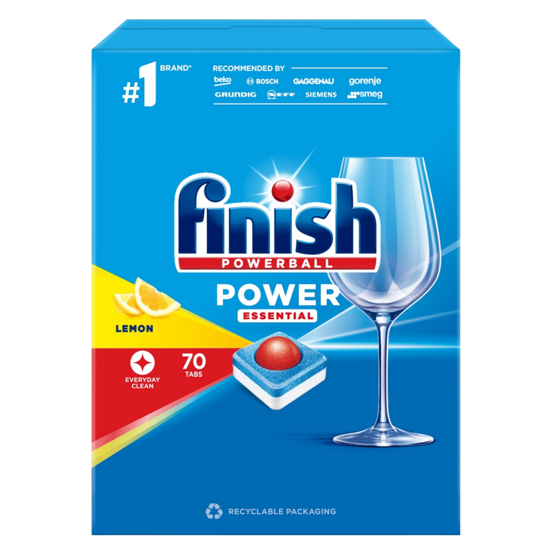 Finish Powerball Essential Lemon Opvasketabs – 70 stk