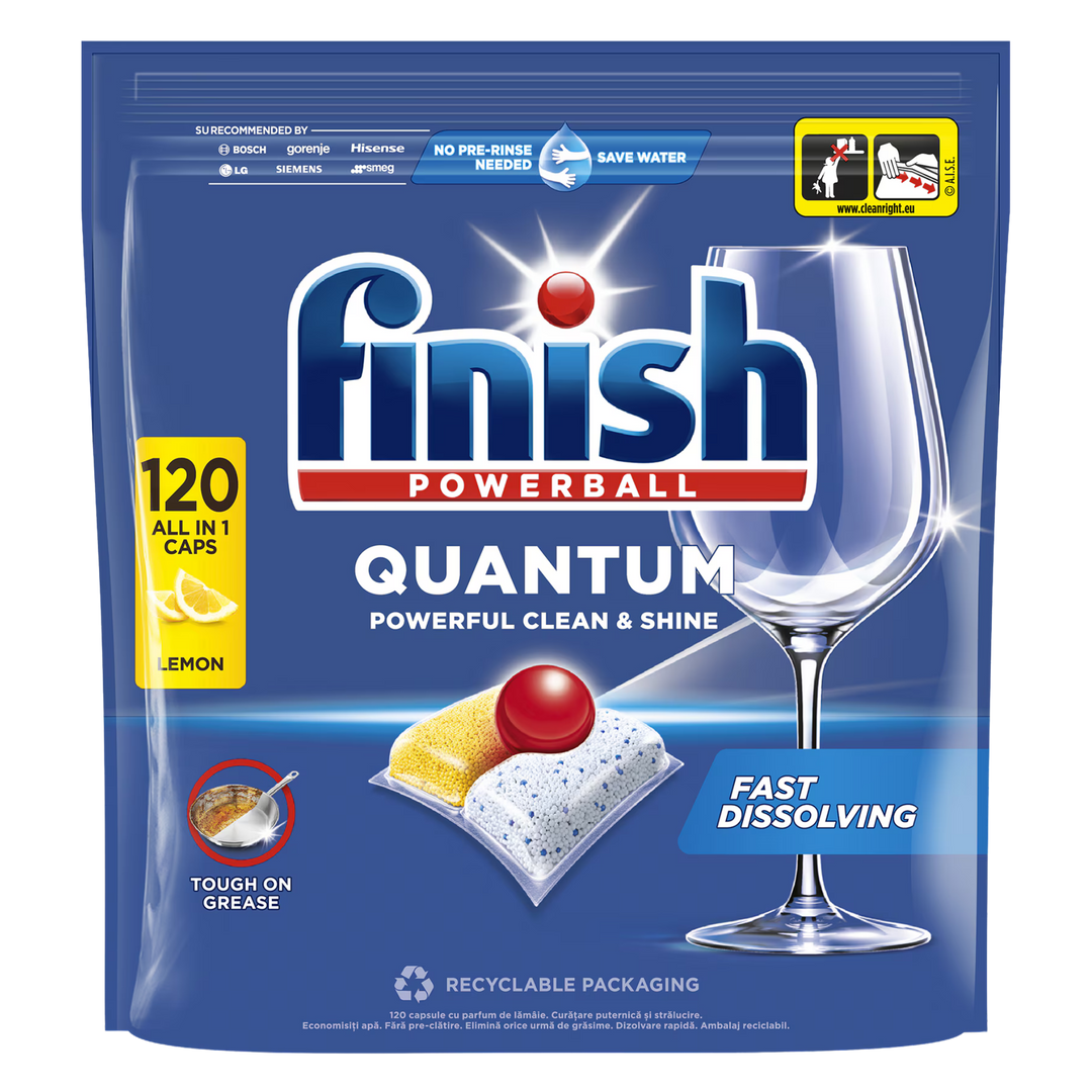 Finish Powerball Quantum Lemon Opvasketabs – 120 stk