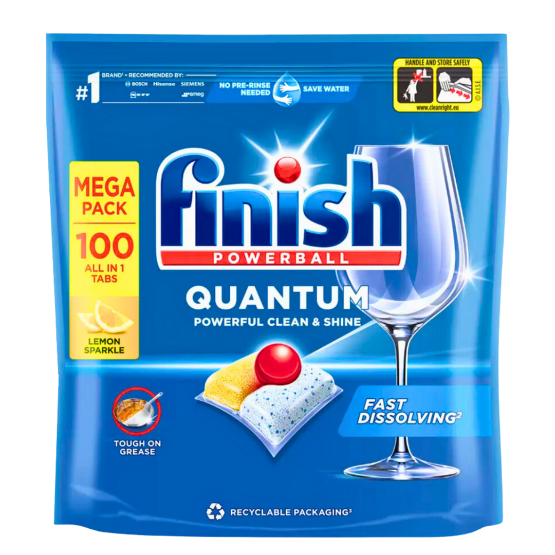 Finish Powerball Quantum Lemon Sparkle Opvasketabs – 100 stk