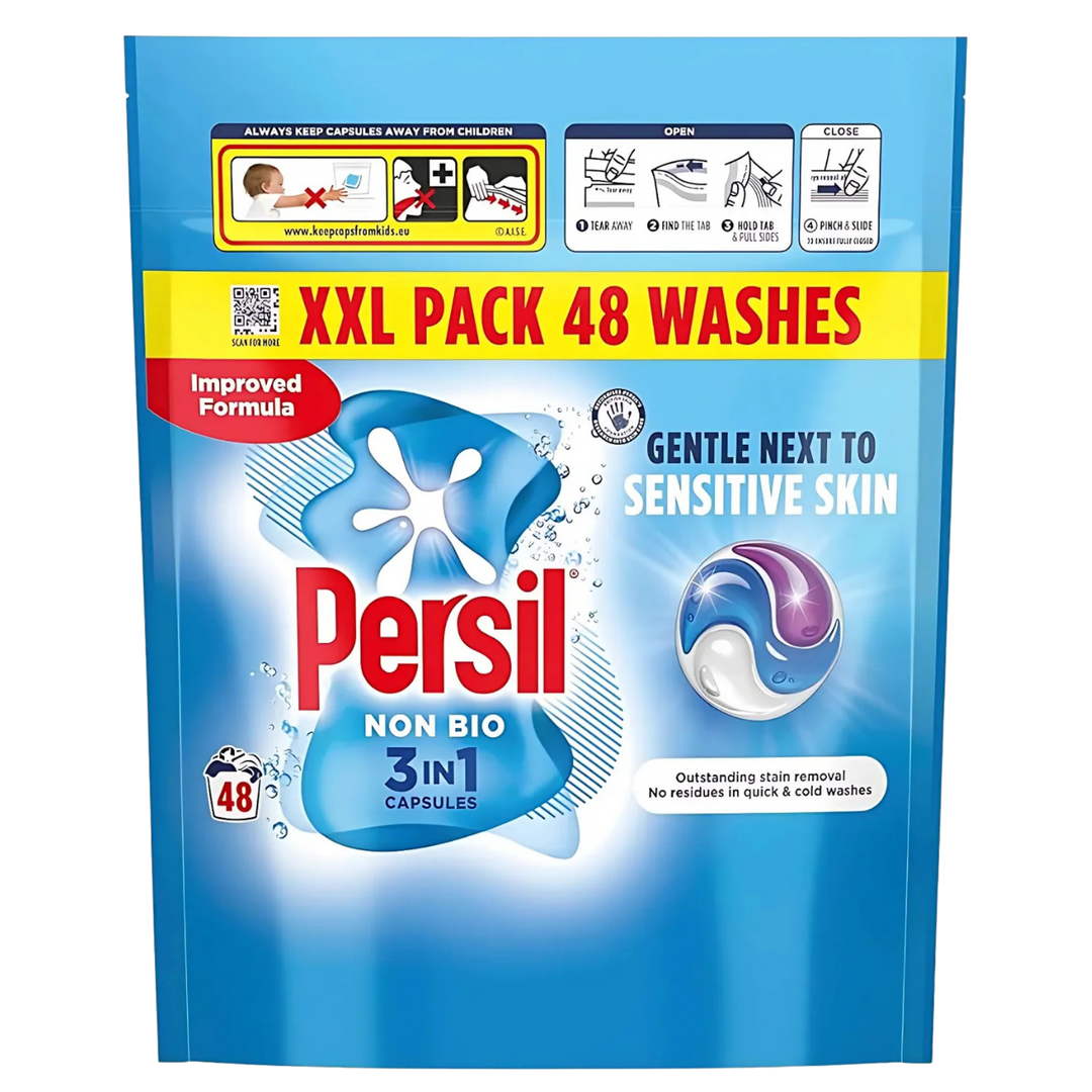 Persil Non-Bio 3-i-1 Sensitive Skin Vaskekapsler - 48 stk