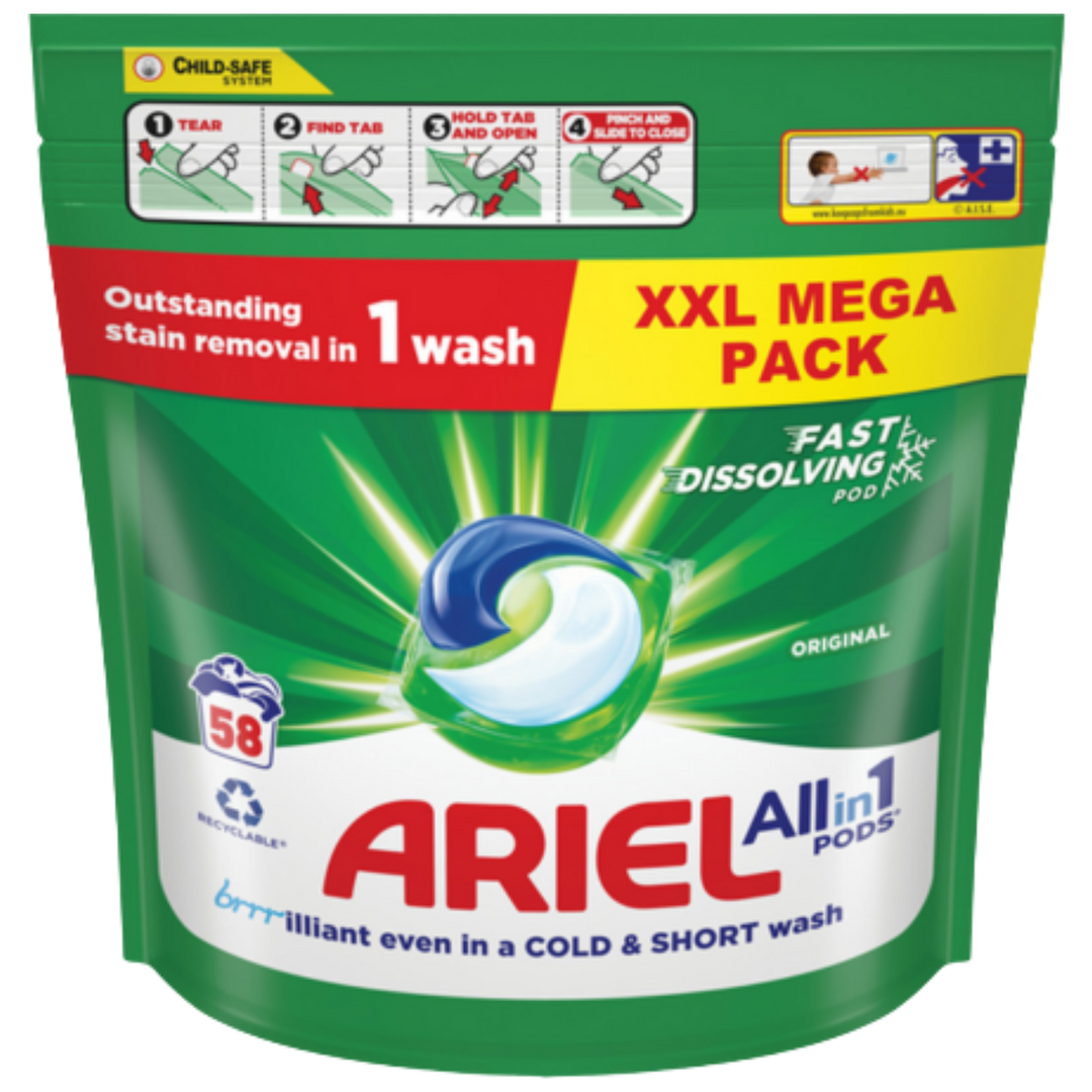 Ariel Original All-In-One Vasketabs - 58 stk