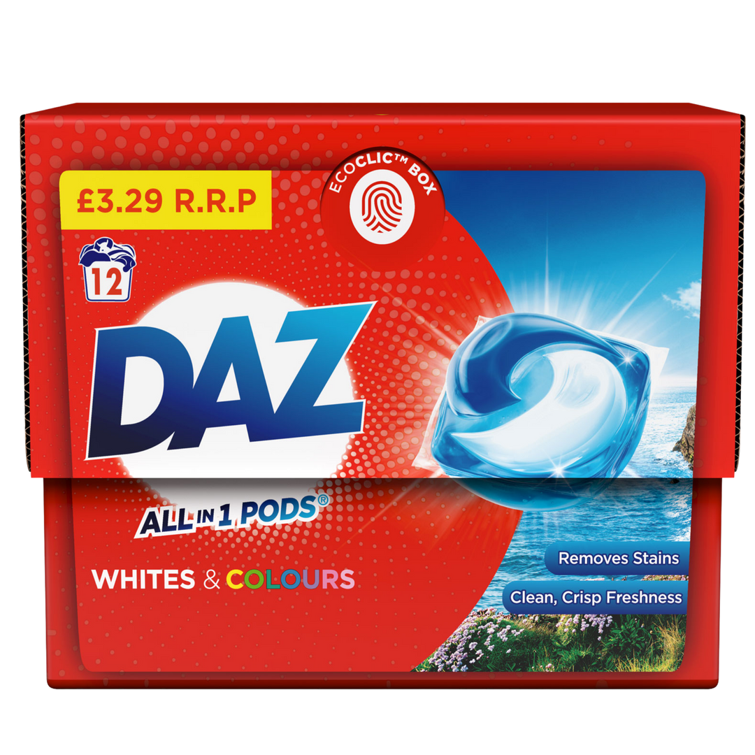 Daz All-In-One Whites & Colours Vaskekapsler – 12 stk