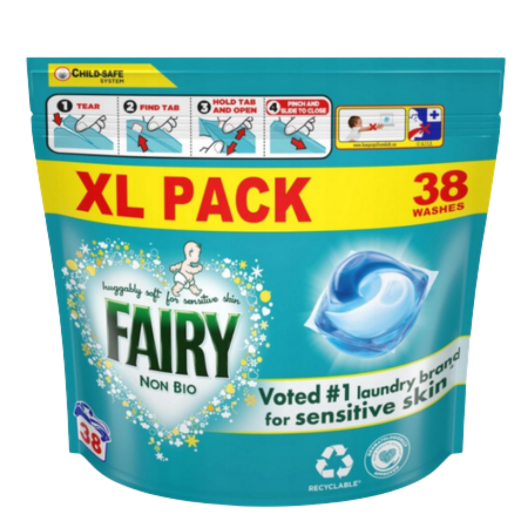 Fairy Non-Bio Pods Vaskekapsler – 38 stk